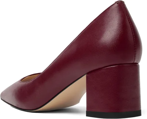 Vista 7 de Zapatos de tacón bajo grueso mate con punta cuadrada para mujer, 2.2 pulgadas