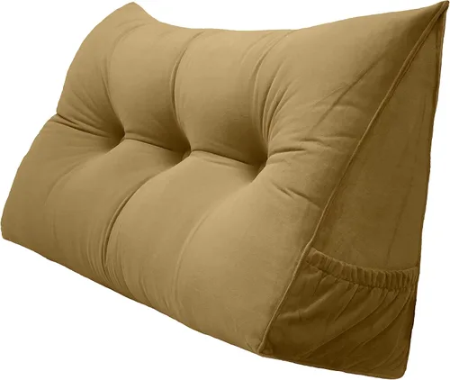 Vista 19 de Peachwell Almohada triangular de lectura para reposo en cama, cojín de refuerzo grande para cabecero, respaldo, almohada de cuña con funda extraíble