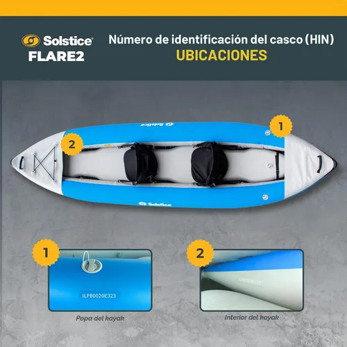 Vista 5 de SOLSTICE Flare - Bote inflable de pesca para 1 a 2 personas para adultos y niños de 12 pies 6 pulgadas x 37 pulgadas 2 asientos de cubo ajustables