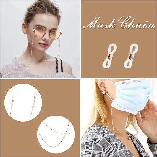 Vista 3 de AOBOCO Cadena de gafas para mujer, plata de ley, soporte para gafas de sol, cadenas de accesorios