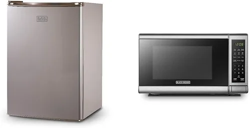 Vista 16 de BLACK+DECKER BCRK25B - Refrigerador compacto Energy Star de una sola puerta con congelador, 2.5 pies cúbicos, negro y horno microondas COMFEE