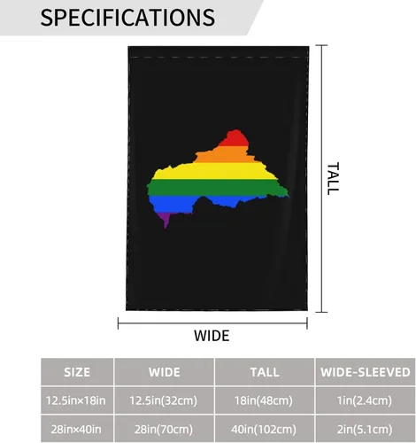 Vista 7 de LGBT Flag Map Of The Central African Republic Garden Flag 28"x40" Inch Double Sided Garden Flags Home Lawn Outdoor Decor Flags Party Banner Welcome