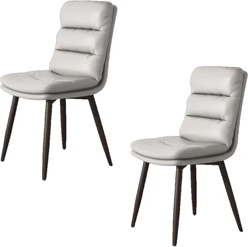 Vista 13 de Upholstered Dining Chairs Set of 4, Leather Kitchen Chair with Metal Legs, Dining Room Kitchen Chair with Back for Brown