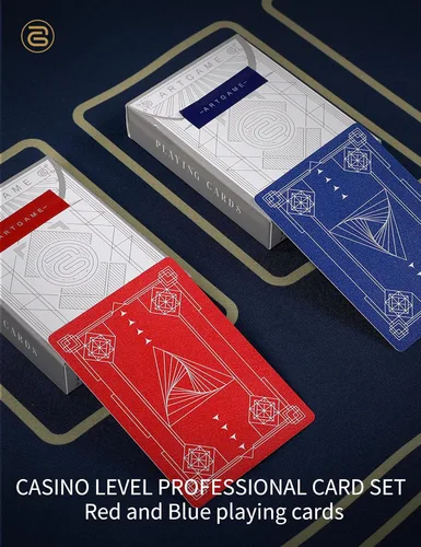 Vista 4 de ARTGAME Cartas de juego 100% de plástico, tarjeta de póquer de 2 barajas, índice jumbo, impermeable y lavable, tamaño de póquer, tarjetas de póquer