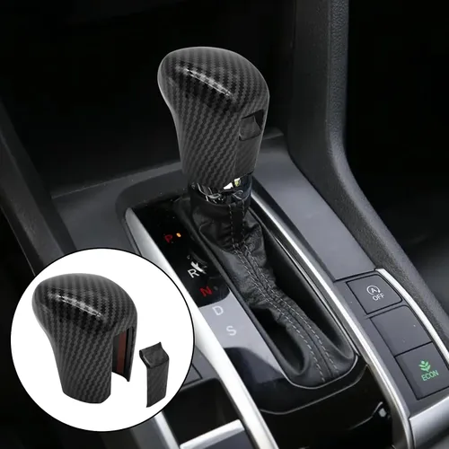 Vista 7 de Funda de Decoración de Cambio Negra para Transmisión Automática, Accesorios de Adorno para Palanca de Cambio Compatible con Honda Civic de 10ª
