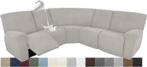 Vista 74 de Fundas impermeables de sofá reclinable modular para sofás reclinables, lavable en forma de L, para perros, fundas elásticas para sofá reclinable