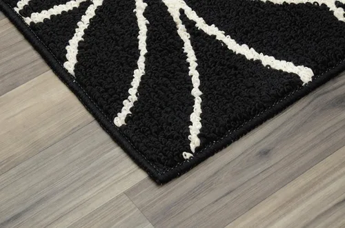 Vista 3 de Garland Rug Grand Floral, 2 x 5 pies, negro/marfil