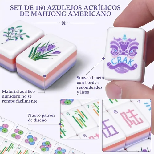 Vista 3 de American Mahjong - Juego de azulejos para amantes de Mah Jong Morado pálido
