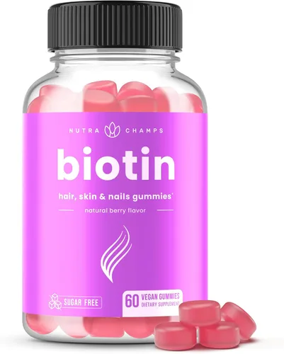 Vista 8 de NutraChamps Gomitas de biotina sin azúcar de 10000 mcg [alta potencia] – Cabello saludable, piel y uñas para mujeres, hombres y niños – 5000 mcg