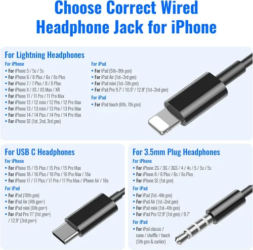 Vista 9 de iMangoo Diseño para auriculares con cable certificados MFi de Apple para audífonos Lightning, auriculares de alambre magnético con cable
