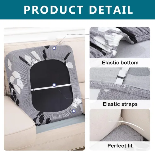 Vista 46 de hyha Fundas de cojín de sofá estampadas, fundas de sofá florales lavables para sofás con 2 cojines, fundas de cojín de patrón elástico para muebles