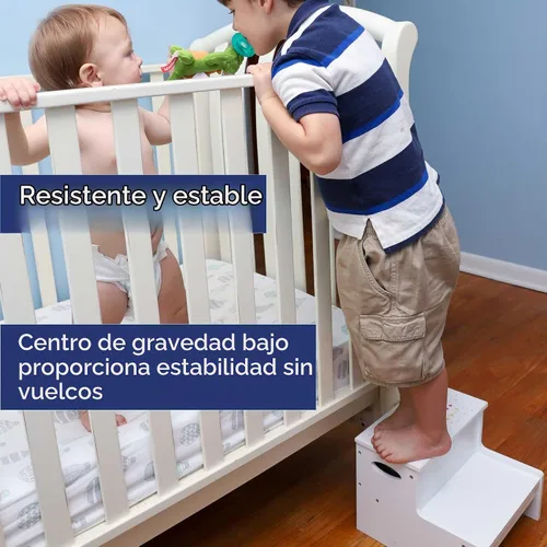 Vista 7 de Taburete personalizado para niños con flores de tallo blanco con almacenamiento