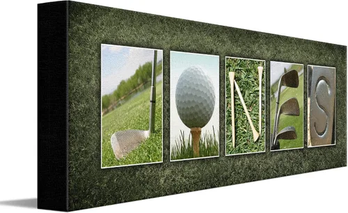 Vista 27 de Arte personalizado con nombre de golf: regalo personalizado perfecto y único para el golfista o entusiasta del golf