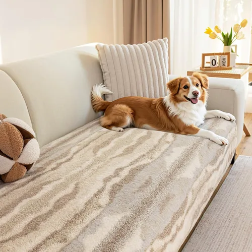 Vista 10 de MYSKY HOME Funda de sofá modular lavable para perros, funda de sofá modular para sofá de 2 cojines, en forma de L, patrón geométrico