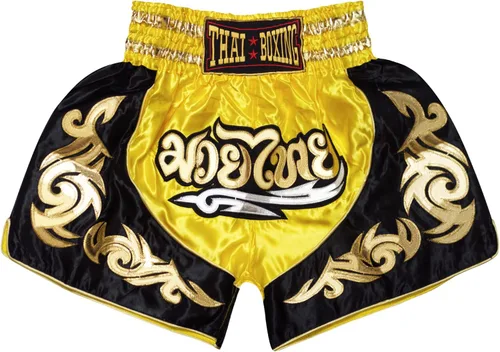 Vista 2 de SIAMKICK Pantalones cortos de Muay Thai para niños (4 años a 10 años), boxeo, kickboxing, artes marciales mixtas para niños y niñas
