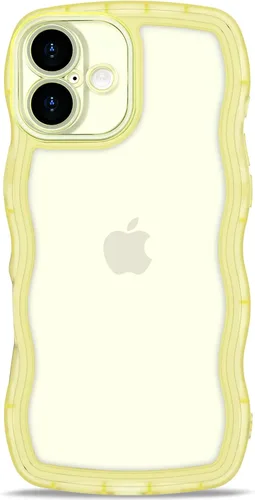 Vista 136 de Anuck Funda para iPhone 13 Pro con borde ondulado, diseño trasero transparente, agarre antideslizante, forma de marco rizado ondulado, a prueba