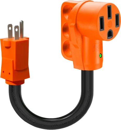Vista 9 de Cable adaptador RV de 50 amperios a 30 amperios, Dogbone NEMA 14-50P a TT-30R 115G