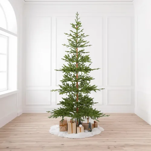 Vista 10 de WBHome Pre-Lit 7 FT Alpine Fir Artificial Christmas Tree with 300 Clear Lights, Sparse Christmas Tree, Green Verde