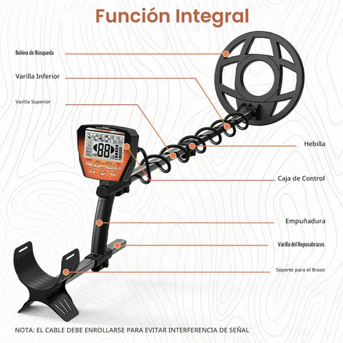Vista 9 de OMMO Detector de metales para adultos, resistente al agua, oro y buscador Naranja