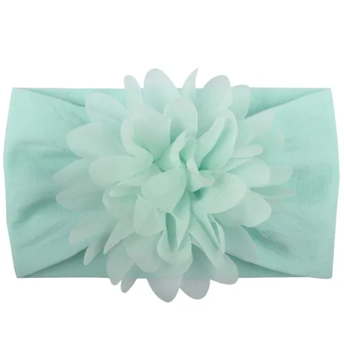 Vista 2 de Diademas de nailon suave para recién nacido, diseño de flores de gasa