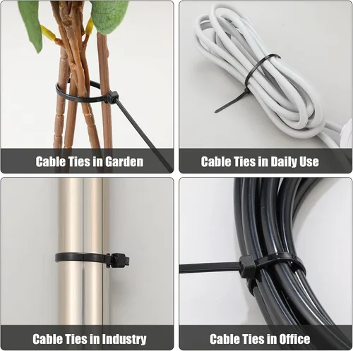 Vista 6 de 500 bridas grandes de nailon de 16 pulgadas con resistencia a la tracción de 60 libras, autobloqueante para uso en granjas en interiores y Negro