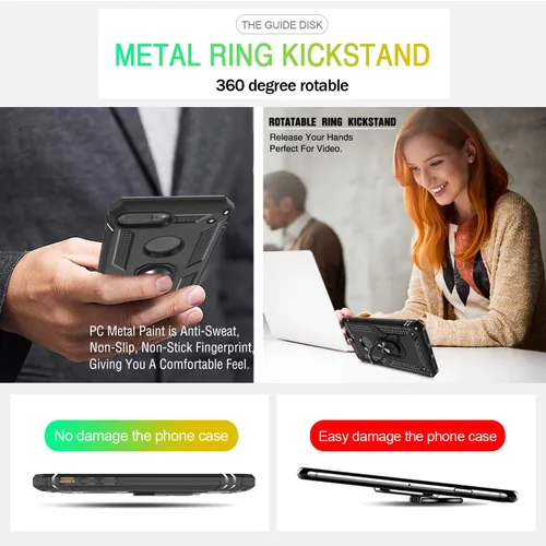 Vista 7 de Gritup Funda compatible con iPhone 6/6S/7/8 Plus con protector de pantalla HD, grado militar, a prueba de golpes, con anillo magnético para iPhone