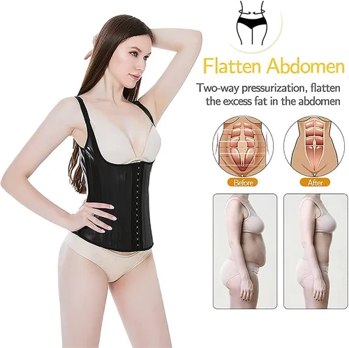 Vista 4 de Entrenador de cintura de látex para mujer, corsé de entrenamiento deportivo bajo el busto, faja moldeadora de reloj de arena