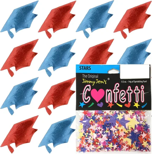 Vista 156 de Confetti Grad Cap Negro, Azul Marino Combo - 2 bolsas de media onza (1 oz)