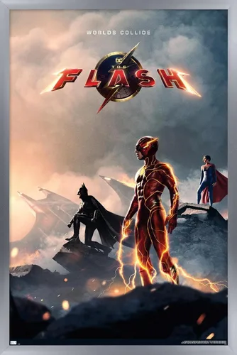 Vista 9 de Trends International DC Comics Movie The Flash - Póster de pared de una hoja, 22.4 pulgadas de largo x 14.7 pulgadas, versión enmarcada de madera