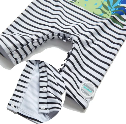 Vista 8 de Traje de baño para bebé niño con protección solar UPF 50+, de una pieza, con gorro