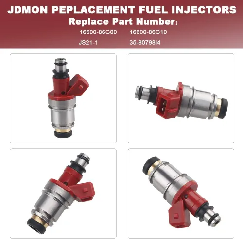 Vista 3 de JDMON Inyectores de combustible compatibles con Nissan Pickup D21 2.4L 1990-1994 16600-86G00 1660086G00 4pcs