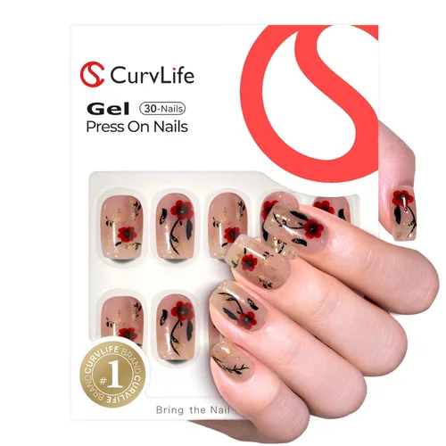 Vista 16 de CurvLife - Uñas postizas cuadradas cortas a presión, color blanco brillante Cuadrado Gradiente Blanco