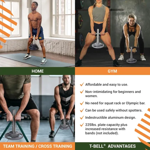 Vista 2 de T-Bell Pesa rusa ajustable. A prueba de óxido con mango giratorio duradero. Accesorio de fitness para moldear el cuerpo, fuerza de la pierna