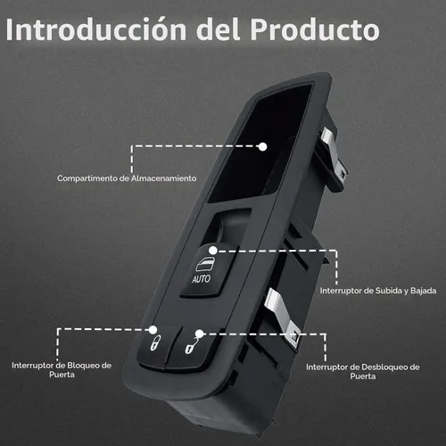Vista 3 de Interruptor de ventana eléctrica, interruptor de bloqueo de puerta, lado del pasajero, compatible con Dodge Grand Caravan Chrysler Town & Country