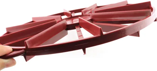 Vista 3 de Tegg Marcador de pastel redondo para tartas y rebanadoras de tartas, 10 o 12 rebanadas de doble cara, marcador de porción de pastel rojo