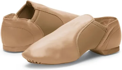 Vista 3 de Balera Zapato Jazz de cuero sin cordones para baile con suela dividida de goma