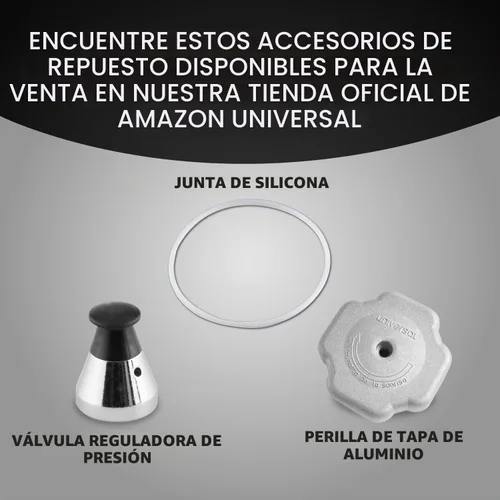 Vista 8 de Universal Olla a presión de aluminio grande de 15.8 cuartos de galón para uso profesional, grado comercial, 1 válvula de seguridad, asas reforzadas