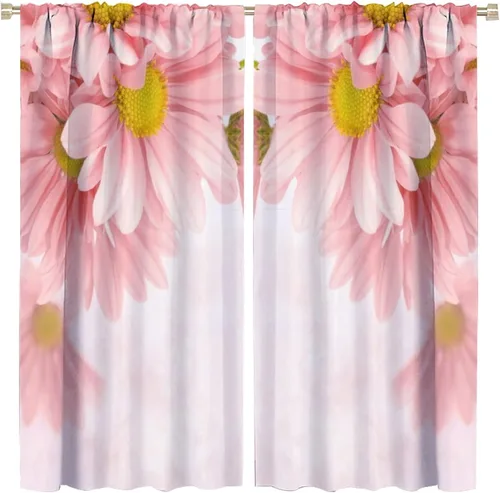 Vista 50 de Cortinas de cocina rústicas y florales, estilo retro, estilo granja, cabaña, casa de campo, margaritas, estilo granja, ventana, puerta