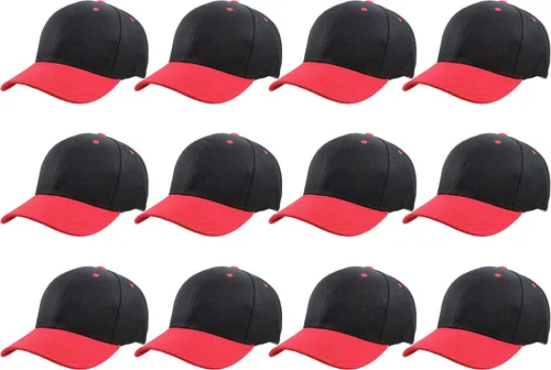 Vista 126 de Gorras de béisbol con correa trasera ajustable, lisas, negras, 12