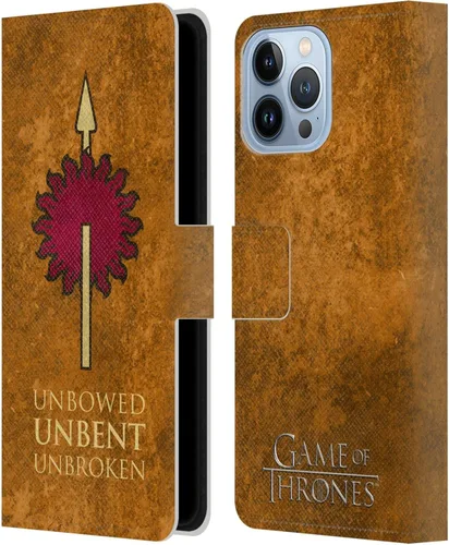 Vista 13 de Head Case Designs Funda de piel con licencia oficial de HBO Juego de Tronos Arryn Dark Distressed Look Sigils para Apple iPhone 13 Pro Max