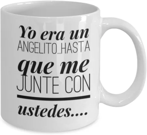 Vista 2 de Yo era un Angelito, AFIRMACIONES Taza café, tazas para café divertidas, tazas de café personalizadas, taza de cafetería inspiradoras, taza grande
