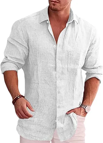 Vista 18 de domirica Camisa de manga larga con botones para hombre, étnica 2025, para verano, hawaiana, playa, casual, vintage, novedosa, ligera