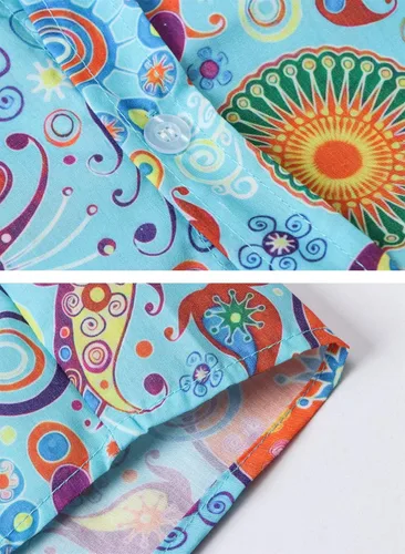 Vista 4 de Emaor - Camisa de manga larga y manga corta para hombre diseño floral