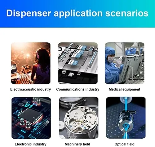 Vista 5 de Máquina de dispensador de pegamento semiautomático Pantalla digital Dispensador adhesivo líquido Operaciones manuales semiautomáticas Enchufe AC110V