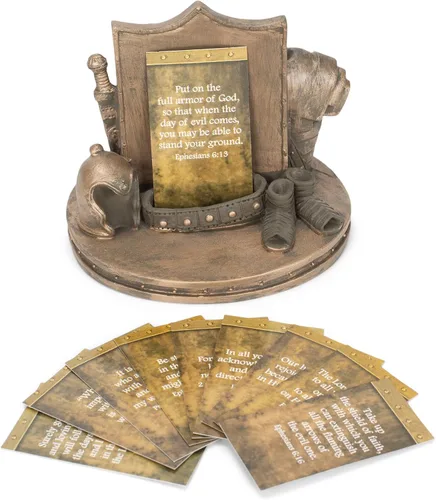 Vista 5 de Dicksons Bronzetone Full Armor Scripture - Tarjetero decorativo de resina (3 x 4)