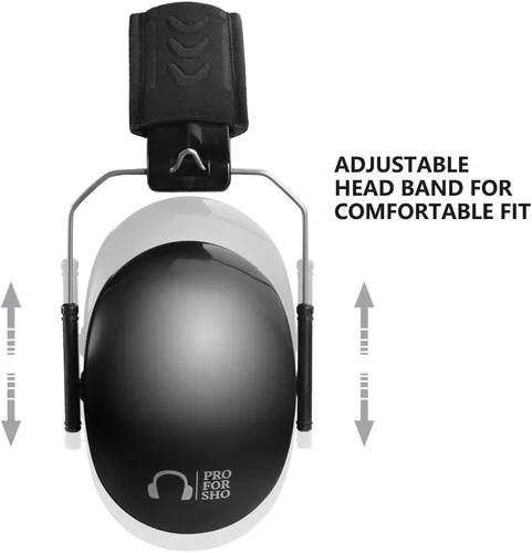 Vista 4 de Pro For Sho All Terrain Safety Ear Protection - Larger Size Foldable Ear Muffs Lighter Weight & Maximum Hearing Protection