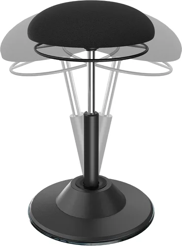 Vista 7 de Silla de escritorio de pie, Taburete de pie ergonómico ajustable, Silla de equilibrio giratoria para sentarse, Almohadilla inferior antideslizante