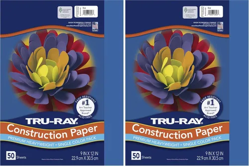 Vista 5 de Tru-Ray® Papel de construcción pesado, azul, 9 x 12 pulgadas, 50 hojas