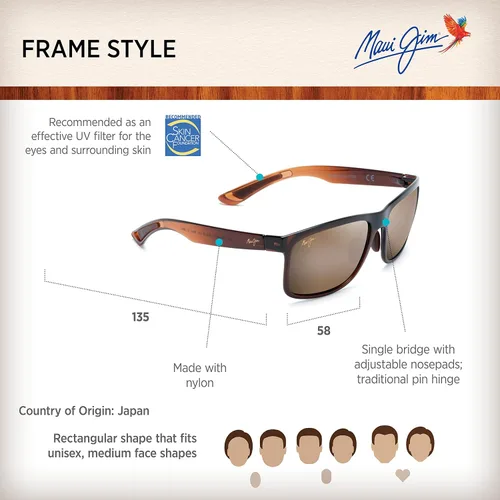 Vista 6 de Maui Jim Gafas de sol clásicas polarizadas Huelo para hombre y mujer