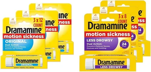 Vista 8 de Dramamine masticable, Alivio del mareo por movimiento, sabor a naranja, 4 unidades Chewables for Nausea Relief During Travel, Prevent & Relieve